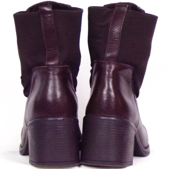 LIZ CLAIBORNE size 9M brown COLLINA mid-heel ankle boots leather uppers - Picture 8 of 15